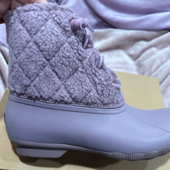 SPERRY SALTWATER DUCK BOOTS LAVENDER PURPLE SIZE 10 WOMEN'S NIB - Picture 2 of 13